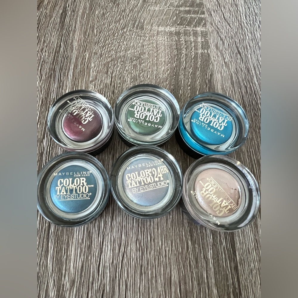 BUNDLE LOT 6X Maybelline Color Tattoo Ready, Set, Green Tenacious Teal Beige